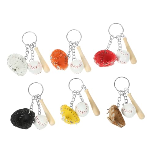 Mikinona 6 Stück Teiliges Baseball Schlüsselanhänger Softball Design Dekorativ für Rucksack und Tasche Sport Party Praktische Hängedekoration für Frauen von Mikinona