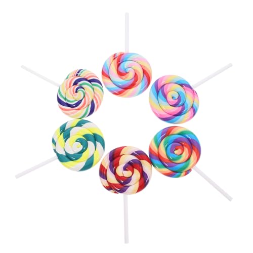 Mikinona 6 Stück Teiliges Bunte Lutscher Deko aus Weichem Realistische Fake Lollipop Modelle für DIY Schmuck Foto Requisiten und Party Zubehör und Einfach zu Verwenden Mikinona 6 Stück Teiliges Bunte Lutscher Deko aus Weichem Realistische Fake Lollipop Modelle für DIY Schmuck Foto Requisiten und Party Zubehör und Einfach zu Verwenden von Mikinona