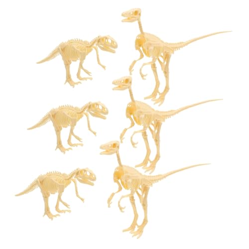 Mikinona 6 Stück Teiliges Dinosaurier Fossil Modell Bausatz für Sichere Kunststoff Miniatur Skelett Figuren Pädagogisches Archäologie für Dinosaurier Fans und Geburtstagsfeiern von Mikinona
