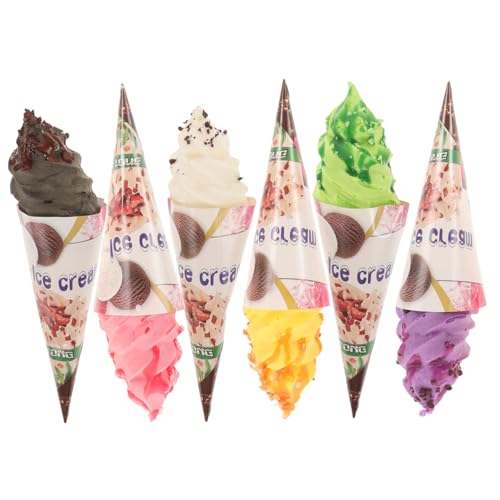 Mikinona 6 Stück Teiliges Eiscreme Modell mit Kühlschrankmagneten Realistische Eistüten Deko für Zuhause Laden und Whiteboard Täuschend Echte Kunststoff Nachbildung als Originelle Mikinona 6 Stück Teiliges Eiscreme Modell mit Kühlschrankmagneten Realistische Eistüten Deko für Zuhause Laden und Whiteboard Täuschend Echte Kunststoff Nachbildung als Originelle von Mikinona