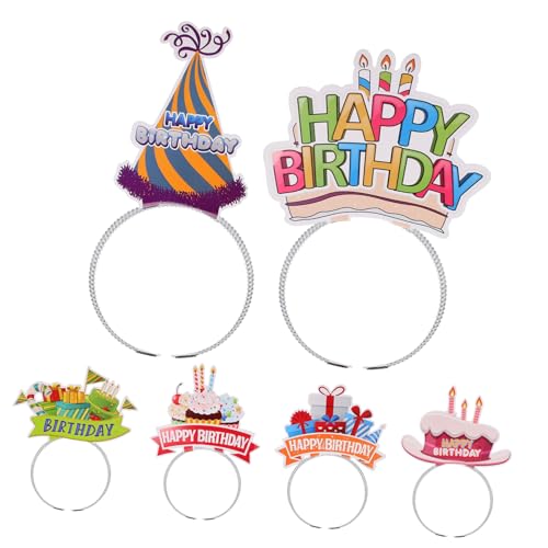 Mikinona 6 Stück Teiliges Geburtstag Haarreif Papiergebundene Geburtstagskrone für Frauen Niedlicher Party Haarschmuck Dekorativ Wiederverwendbar für Geburtstagsfeiern und Festliche Anlässe von Mikinona