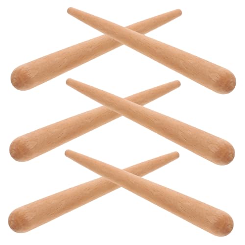 Mikinona 6 Stück Teiliges Holz Rhythmusstäbe Percussion Instrumente mit Abgerundeten Kanten Sicher für Musikunterricht Rhythmuslernen Bühnenauftritte für Musikalische und Kreativität von Mikinona