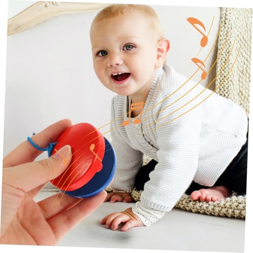 Mikinona 6 Stück Teiliges Holzklapper Pädagogisches Percussion Musikinstrument Glatte Oberfläche Sicheres Lernspielzeug für Musikalische Früherziehung Rot blau Geeignet für Jungen und von Mikinona