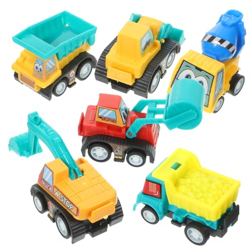 Mikinona 6 Stück Teiliges Mini Pull Back Auto Spielzeugset aus Robustem Kunststoff Bunte Miniatur Fahrzeuge mit Rückzugsmotor für Kleinkinder und Kindergeburtstag Fördert Spielerisch von Mikinona