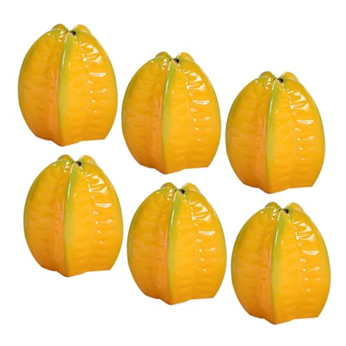 Mikinona 6 Stück Teiliges Mini Sternfrucht Modell aus Langlebigem Resin Realistische Deko für Tisch Küche Fotoshooting Kreative Bastelideen und Schaufenster Detailgetreu und Lebensecht von Mikinona