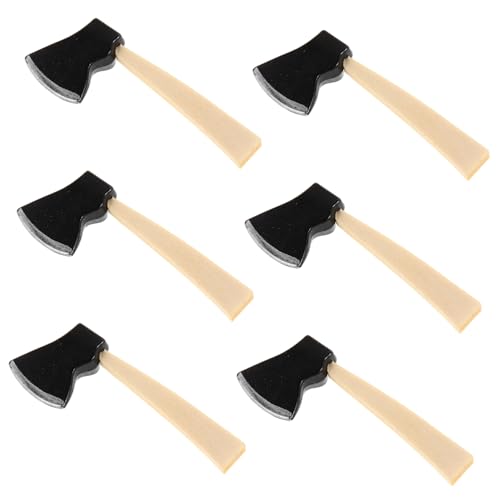 Mikinona 6 Stück Teiliges Miniatur Holz Äxte Set mit Griff Realistische Puppenhaus Gartenwerkzeug Zubehör für Halloween Dekoration Sicher Detailgetreu Leicht Tragbar für Miniaturgärten Mikinona 6 Stück Teiliges Miniatur Holz Äxte Set mit Griff Realistische Puppenhaus Gartenwerkzeug Zubehör für Halloween Dekoration Sicher Detailgetreu Leicht Tragbar für Miniaturgärten von Mikinona