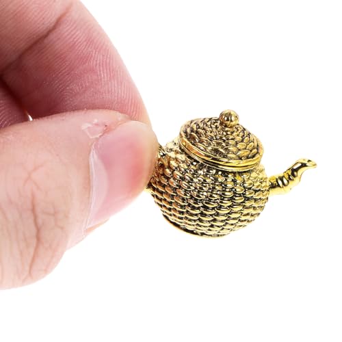 Mikinona 6 Stück Teiliges Miniatur teekannen Set Mini Ornamente für Puppenhaus Desktop Dekoration Lebensechte Kleine Teekanne und Tasse Farblich Sortiert Zufällige Farbe Zufällige Farbe von Mikinona