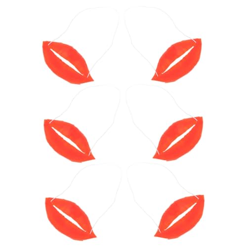 Mikinona 6 Stück Teiliges Rote Lippen Mund Requisiten Sausage Mouth Cosplay Props Große Plastikteile Für Partys April Fools Spaßige Verkleidung von Mikinona