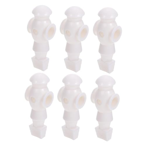 Mikinona 6 Stück Teiliges Tischfußball Figuren Robustem Resin Einfach zu Montieren Kompatibel mit Standard Fußballstangen Weiße Spielfiguren für Tischkicker Zubehör und Ersatzspieler von Mikinona