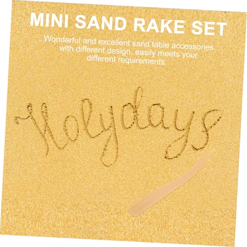 Mikinona 6 Stück Teiliges Zen Sandrechen Mini Sandharken für Zen Garten Dekoration Leicht und Sicher Glatte Oberfläche für Schreibtisch und Sandspielzeug Gelbes Zubehör für Kreative von Mikinona