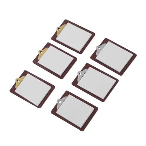 Mikinona 6 Stück Whiteboard Clipboards für Puppenhaus Schreibtafel Miniatur Schreibtafel mit Papierhalter Kreatives Schulzubehör für DIY Basteln Jungen Mädchen von Mikinona