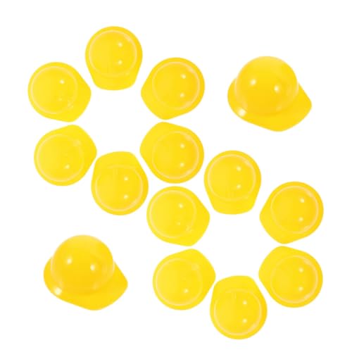 Mikinona 60 Stück Teiliges Miniatur Sicherheitshelme aus Robuste Mini Bauarbeiterhelme in Gelb Vielseitig als Cake Topper Flaschen deko und Haustier Schutzhelme für DIY Partydeko und von Mikinona