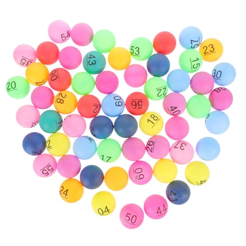 Mikinona 60 Stück Teiliges Nahtlose Kunststoff Nummernbälle für Tombola Spiele Bingo Freizeitaktivitäten Langlebig Leicht Springend für Partys und Veranstaltungen von Mikinona