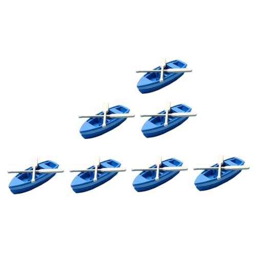 Mikinona 7 Satz Teiliges Miniatur Boot Modell mit Paddeln Mini ruderboote für Strand Sandkasten deko Puppenhaus Stranddekoration Vielseitiges für DIY Landschaften und Wohnkultur von Mikinona