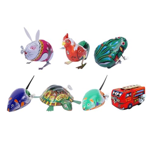 Mikinona 7 Stück Teiliges Retro Blechspielzeug zum Aufziehen für Klassische Mechanik Cartoon Figuren Robustes Kinderspielzeug Feinmotorik und Hand Auge koordination Mikinona 7 Stück Teiliges Retro Blechspielzeug zum Aufziehen für Klassische Mechanik Cartoon Figuren Robustes Kinderspielzeug Feinmotorik und Hand Auge koordination von Mikinona