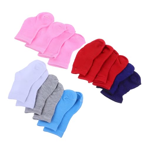 Mikinona 8 Paare Puppensocken Gemischt Kleine rutschfeste Socken für Puppen Dekorative Accessoires Weiche Strapazierfähige Strümpfe für Puppenfotos von Mikinona