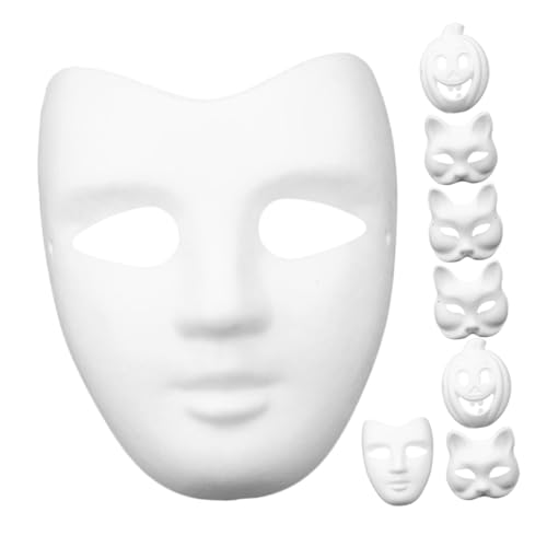 Mikinona 8 Stück Leere Papiermasken Diy Unbemalte Cosplay Masken für Partys Bastelbedarf für Erwachsene für Karneval Halloween und Kreative Projekte Mikinona 8 Stück Leere Papiermasken Diy Unbemalte Cosplay Masken für Partys Bastelbedarf für Erwachsene für Karneval Halloween und Kreative Projekte von Mikinona