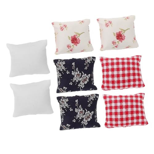 Mikinona 8 Stück Puppenhauskissen Kissen Für Puppenhäuser Satin Miniatur Blau Wohnaccessoires Puppenbett Puppenhaus Zubehör Puppenhauszubehör Puppenstubenmöbel Dekorativ Stoff von Mikinona