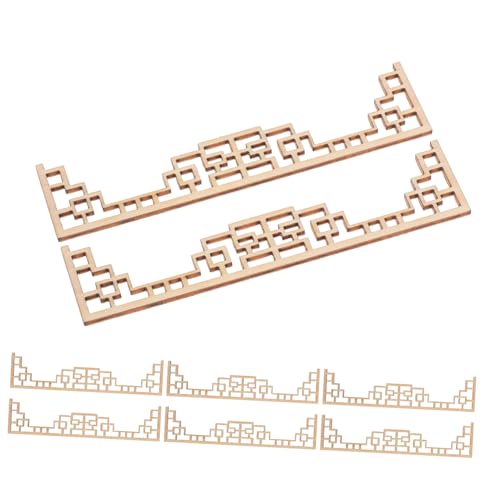 Mikinona 8 Stück Teiliges Chinesische Miniatur Holzbildschirme für Puppenhaus und Sandtisch Authentische Architekturdetails Unvollendete DIY Bausätze Vielseitige Mini Möbel Modelle von Mikinona