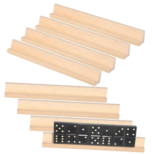 Mikinona 8 Stück Teiliges Holz Domino Ständer Desktop Domino Bases mit Glatten Kanten Langlebig und Stabil für Buchstaben Lernspiele Kreatives DIY Zubehör für Erwachsene von Mikinona
