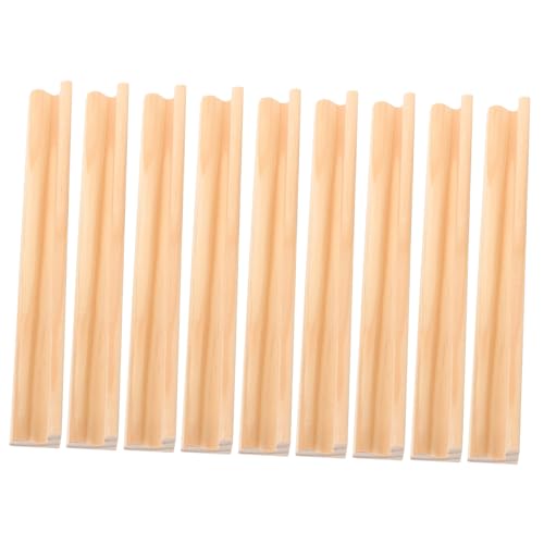 Mikinona 8 Stück Teiliges Holz Domino Tablett Stabiler Holz Domino Halter und Rack Multifunktionale DIY Buchstaben Basis Leichtes Bastelholz für Kreatives Spielzubehör von Mikinona