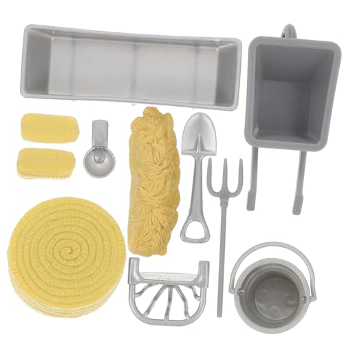 Mikinona 8 Stück Teiliges Mini Bauernhof für Kleinkinder Jahre Realistische Miniatur Farm Zubehör Robust und Detailgetreu für Rollenspiele und Dekoration von Mikinona