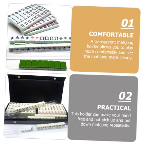 Mikinona 8 Stück Teiliges Mini Mahjong Racks aus Transparentem Kunststoff U förmige Kartenhalter zur Stabilen Aufbewahrung und Schutz vor Umfallen Tragbar und Verschleißfest für American von Mikinona