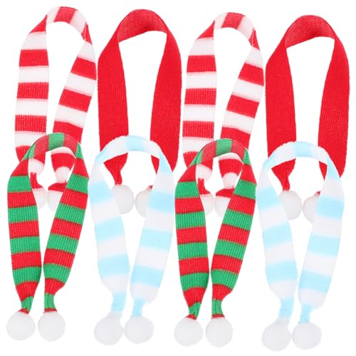 Mikinona 8 Stück Teiliges Mini Strickschal Weihnachtsdeko aus Polyester Vielseitige Weihnachtliche Flaschenschals und Puppenschals in Festlichen Farben Kompakt und Langlebig für DIY Mikinona 8 Stück Teiliges Mini Strickschal Weihnachtsdeko aus Polyester Vielseitige Weihnachtliche Flaschenschals und Puppenschals in Festlichen Farben Kompakt und Langlebig für DIY von Mikinona