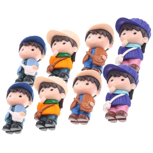 Mikinona 8 Stück Teiliges Miniatur PVC Figuren Mädchen Jungen Mikrolandschaft Dekoration Süße Ornamente für Kuchen Desktop Garten Party von Mikinona