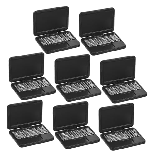 Mikinona 8 Stück Teiliges Miniatur-wohnzimmerset mit Faltbarem Puppenhaus-Notebook aus Kunststoff Realistisch Gestaltete Mini-laptops für Rollenspiele Frühe Bildung Kreativität und von Mikinona