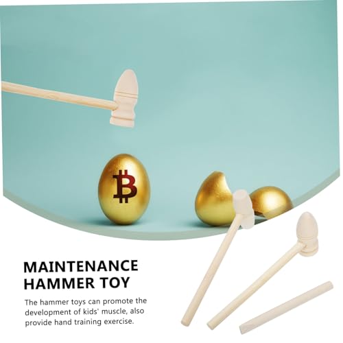 Mikinona 9 Stück Teiliges Holzspielzeug Hammer Hämmer aus Natürlichem Holz mit Glattem Finish Feinmotorik und Hand Auge koordination Sicher und Robust Geschenk für Jungen und Mädchen Ab von Mikinona