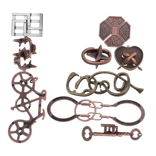 Mikinona 9 Stück Teiliges Luban Lock Geduldsspiel Metallpuzzle Gehirntrainer Intelligenzspielzeug für Erwachsene Gehirntraining Problemlösungsspiel Escape Rätsel Mikinona 9 Stück Teiliges Luban Lock Geduldsspiel Metallpuzzle Gehirntrainer Intelligenzspielzeug für Erwachsene Gehirntraining Problemlösungsspiel Escape Rätsel von Mikinona