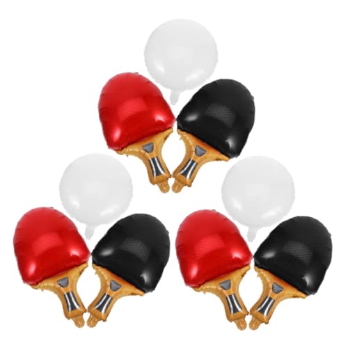 Mikinona 9 Stück Teiliges Tischtennis Ballon- Wiederverwendbare Folienballons in Rot und Schwarz Sportliche Partydekoration für Indoor Outdoor-events für Geburtstage Karneval und von Mikinona