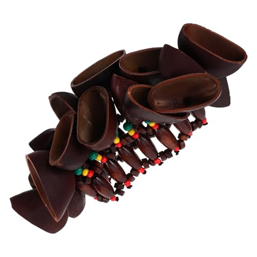 Mikinona Afrikanisches Nussschalen handrassel Armband Handgefertigt Percussion Zubehör Klarer Klang Kulturelles Musikaccessoire für Frauen von Mikinona