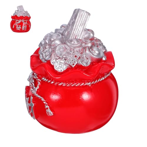 Mikinona Autodekoration Feng Shui Yuan Bao Reichtumsbarren Feng Shui Schreibtischdekor Desktop Ornament Reichtum Dekorative Figur Auto Armaturenbrett Feng Shui Ornament Harz Silber von Mikinona