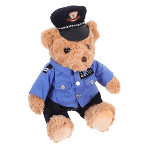Mikinona Bär Plüschtier Kuscheliges Stofftier mit Uniform und Weiches Kuscheltier für Mädchen und Jungen als Geschenk und Dekoration von Mikinona
