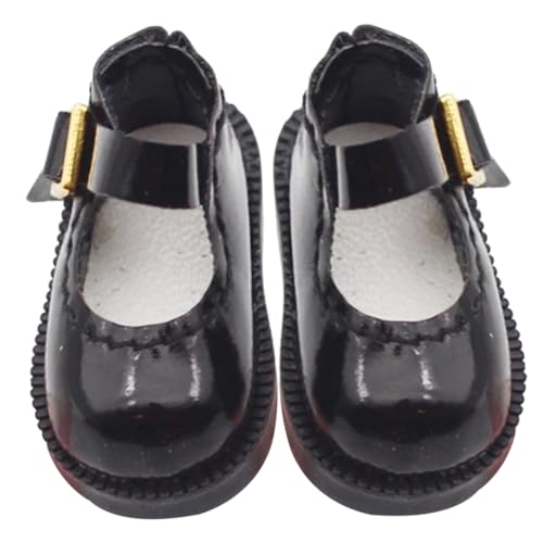 Mikinona Baumwoll Puppenschuhe Mini Einfache Stoffschuhe für Bjd Puppen DIY Zubehör Mini Haus Dekoration Schwarze Puppenstiefel für Kreativität und Spielspaß von Mikinona