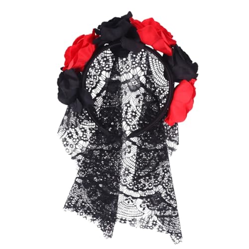 Mikinona Blumenhaar mit Schwarzem Velours für Halloween Party Kreativer Kopfschmuck mit Roten Haarschmuck für Cosplay und Fotos für Besondere Anlässe Mikinona Blumenhaar mit Schwarzem Velours für Halloween Party Kreativer Kopfschmuck mit Roten Haarschmuck für Cosplay und Fotos für Besondere Anlässe von Mikinona