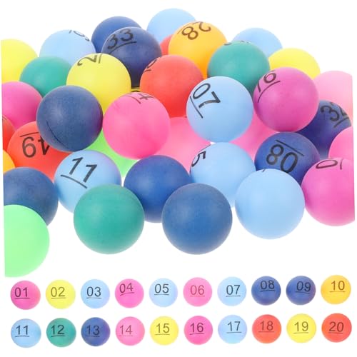 Mikinona Bunte Nummerierte Party Bälle aus Langlebigem Material Nummerierte Spielrequisiten für Tombola Karneval und Feieraktivitäten Wiederverwendbar Farbintensiv Praktisch von Mikinona