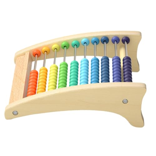 Mikinona Buntes Holz rechenrahmen für Farbigen Perlen Montessori Mathe Lernspielzeug Hand Auge koordination und Rechenfähigkeiten Sicher und Glatt Verarbeitet für Addition und Subtraktion von Mikinona