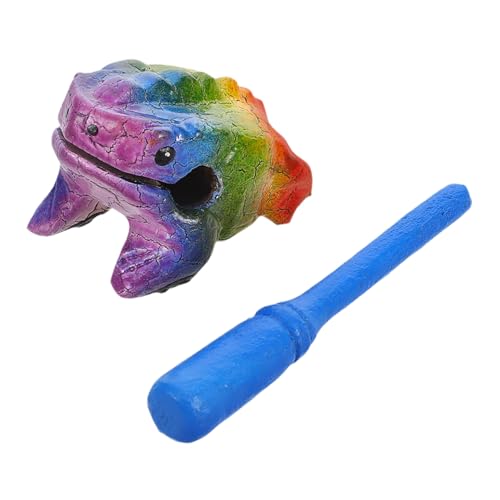 Mikinona Buntes Holzschlaginstrument Frosch Form Musikinstrument Rhythmus Lernspielzeug für Erwachsene Langlebig Farbecht Robust und Vielseitig Einsetzbar von Mikinona