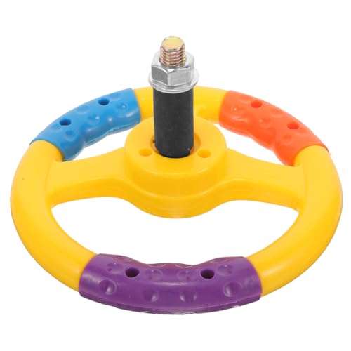 Mikinona Buntes Spielzeuglenkrad mit Schrauben Rutschfestes Bumper Car Lenkrad Robustes Lenkrad für Kinderautos Einfache Montage für Jungen und Mädchen Farbenfrohes Design von Mikinona