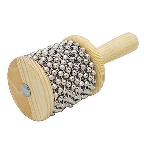 Mikinona Caspers Trompete musikinstrumente Shaker Kleine Musikinstrumente Rasselhandpercussion Hütte Maracas-Instrument Cabasa-Instrument Cabasa für Hölzern Beige von Mikinona