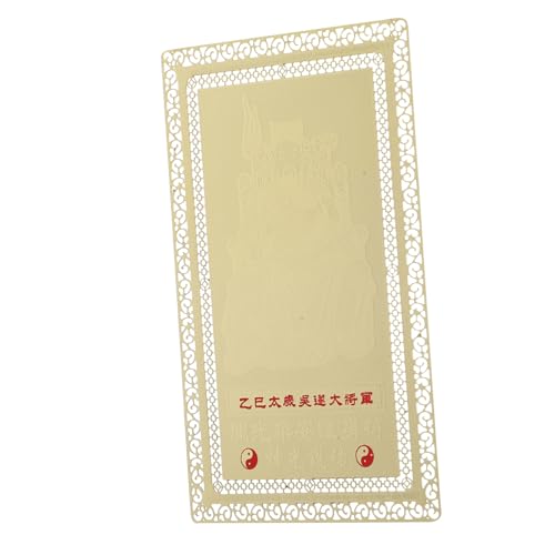 Mikinona Chinesische Feng Shui Tai Goldkarte Schutz Amulett Kleines Glücksbringer Ornament für Neujahr Geburtstag Tragbare Schutzkarte Wu Großgeneral von Mikinona