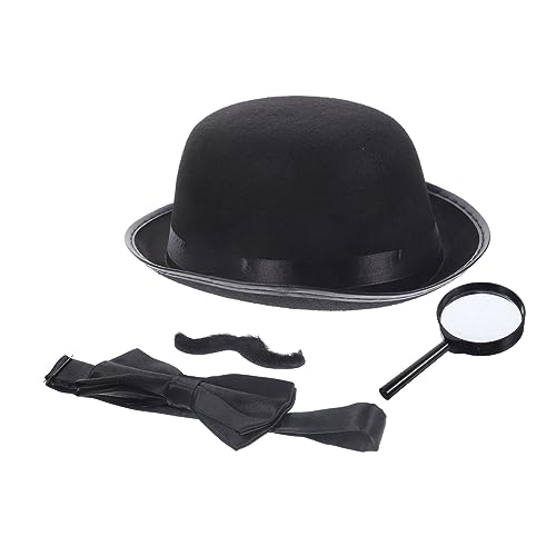 Mikinona Detektiv kostüm Lupe Schnurrbart und Fliege Vielseitiges Cosplay Accessoire für Erwachsene für Motto Halloween Kostümpartys von Mikinona