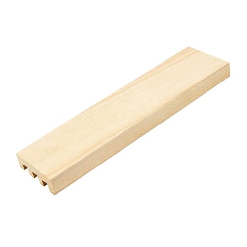 Mikinona Domino aus Holz Professioneller Halter für Domino Fliesen Stabiler Präsentationssockel für Familien und Freundespiele aus Hochwertigem Buchenholz Hellgelb von Mikinona