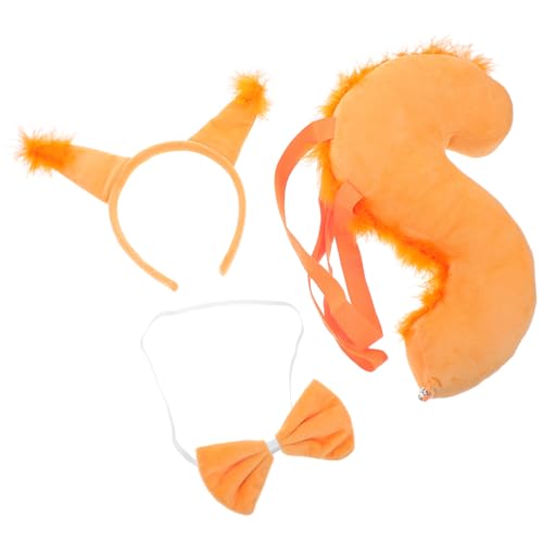 Mikinona Eichhörnchen Ohren Stirnband aus Superweichem Plüsch mit Schleife und Teiliges Kostümzubehör für Cosplay Party Tierkostüm Zubehör von Mikinona