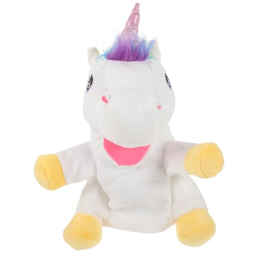 Mikinona Einhorn Handpuppe Plüsch Kuscheltier Storytelling Handpuppe Lernspielzeug für Interaktive Tierpuppe von Mikinona