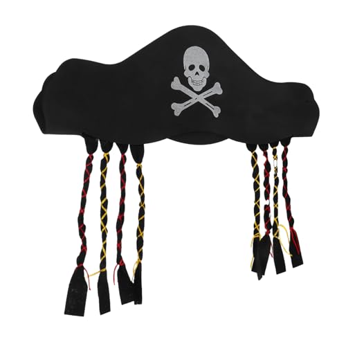 Mikinona Einstellbarer EVA Piratenhut mit Realistischen Zöpfen für Erwachsene und Weicher Bequemer Piratenkostüm Zubehör für Karneval Halloween und Mottopartys von Mikinona