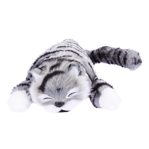 Mikinona Elektrische Plüsch Katze Kuschelige Bewegliche Katzenpuppe ohne Batterie Weiches Plüsch Accessoire für Katzenliebhaber Zuhause von Mikinona
